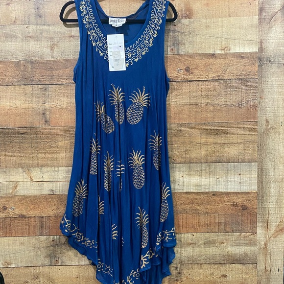 New With Tags Pineapple Summer Dress/ Beach Swim Coverup Size 2XL - Picture 1 of 6